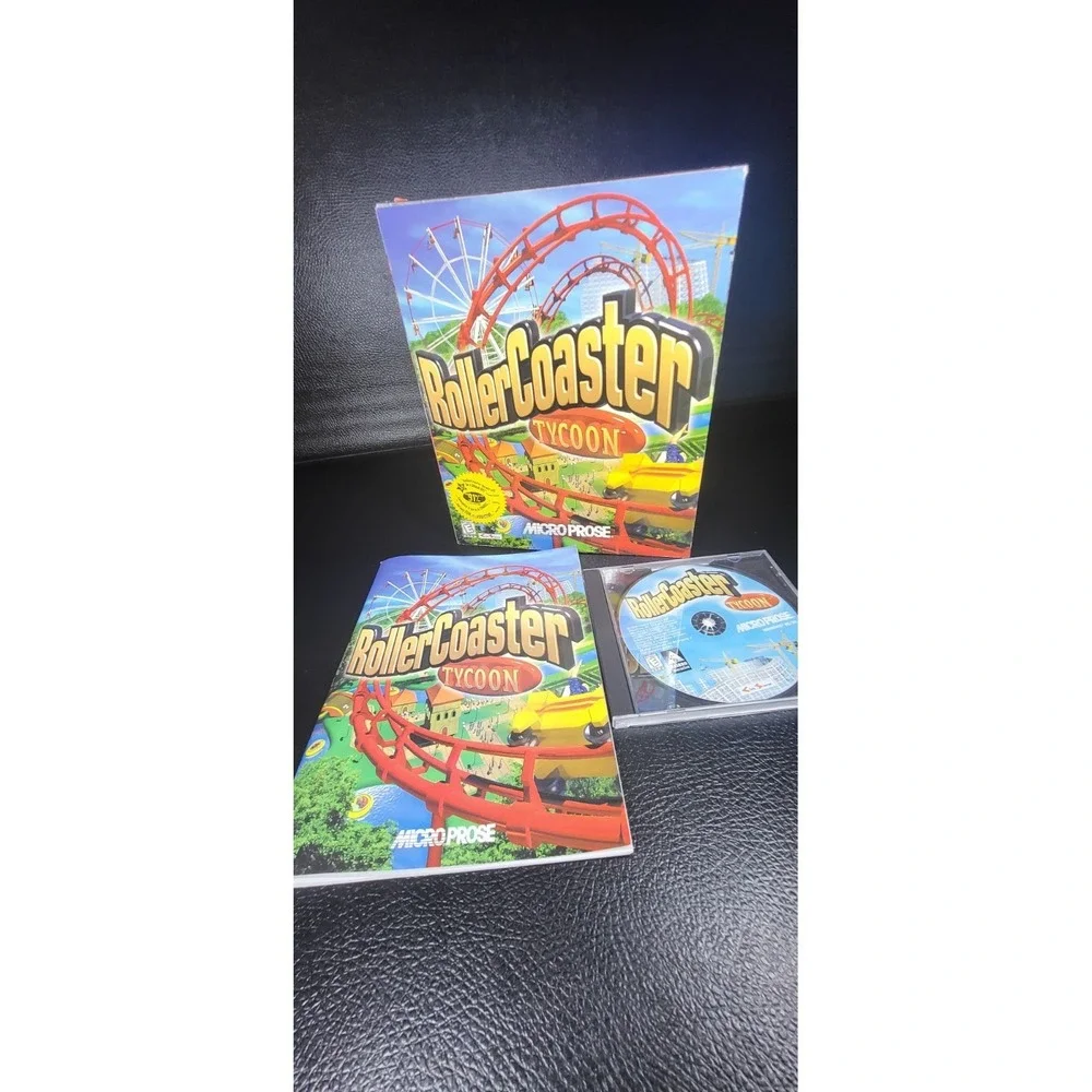 RollerCoaster Tycoon PC Game box 1999 Windows 95/'98 CD-ROM & Manual HYPE STICKR